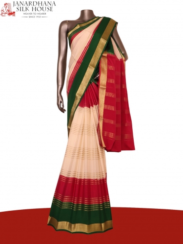 Pure Veldhari Zari Mysore Crepe Silk Saree